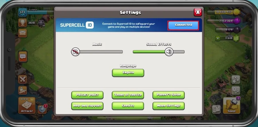 Supercell ID > Connected