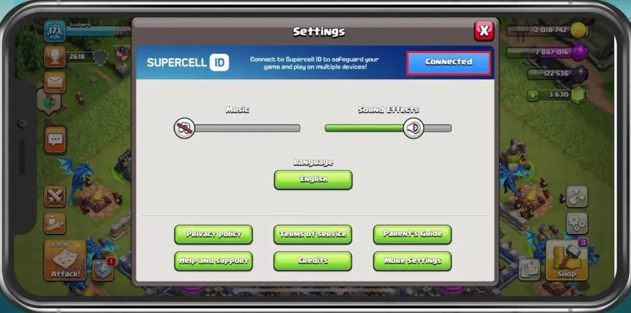 Log out of the account