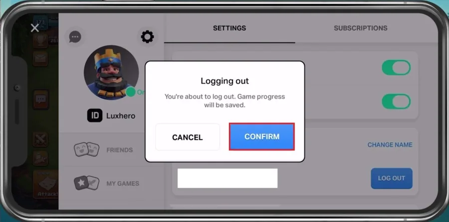 Logging Out > Confirm