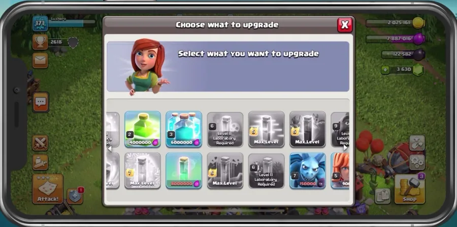 Choose what to upgrade