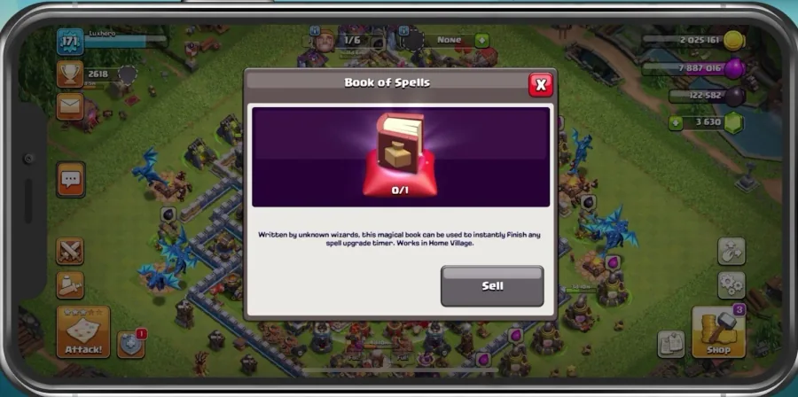 Use a magic book to finish upgrades
