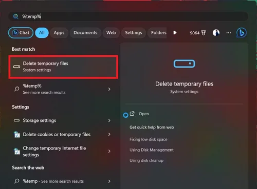 remove temp files 1