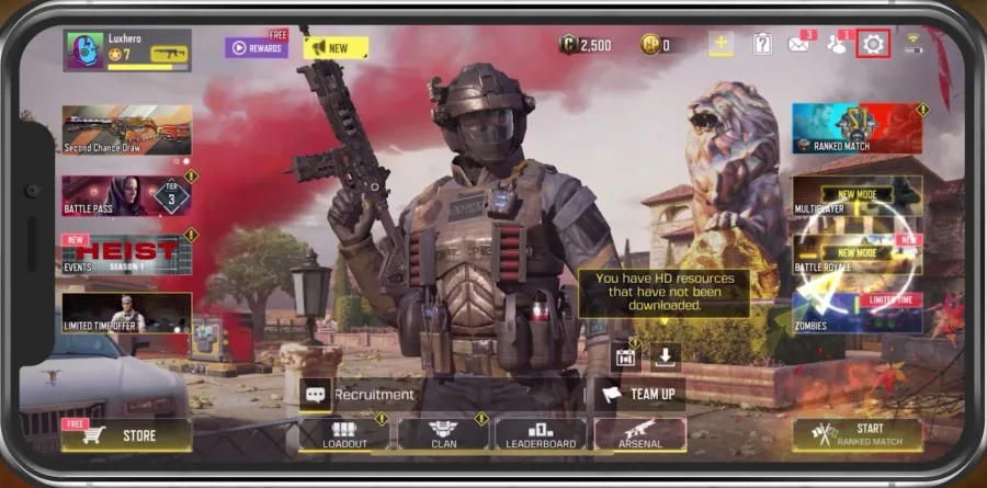 COD Mobile > Settings