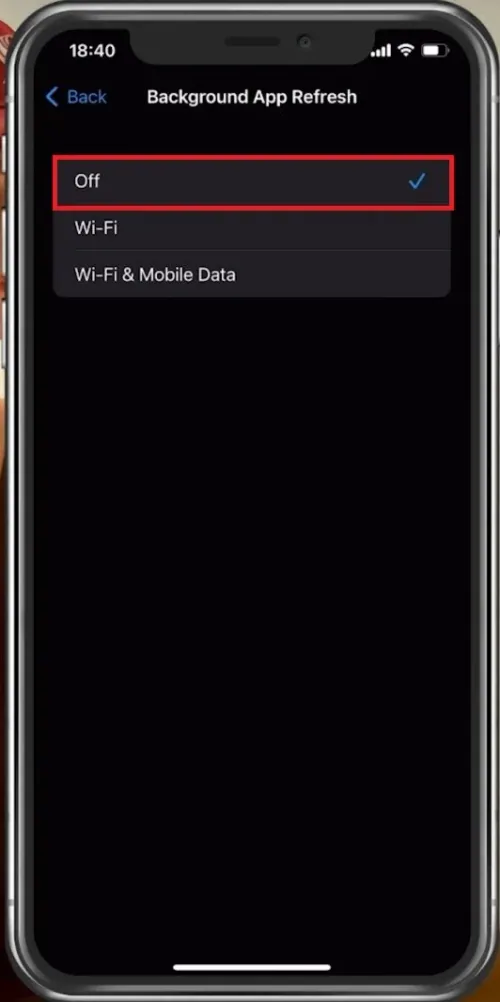 iPhone Settings > General > Background App Refresh