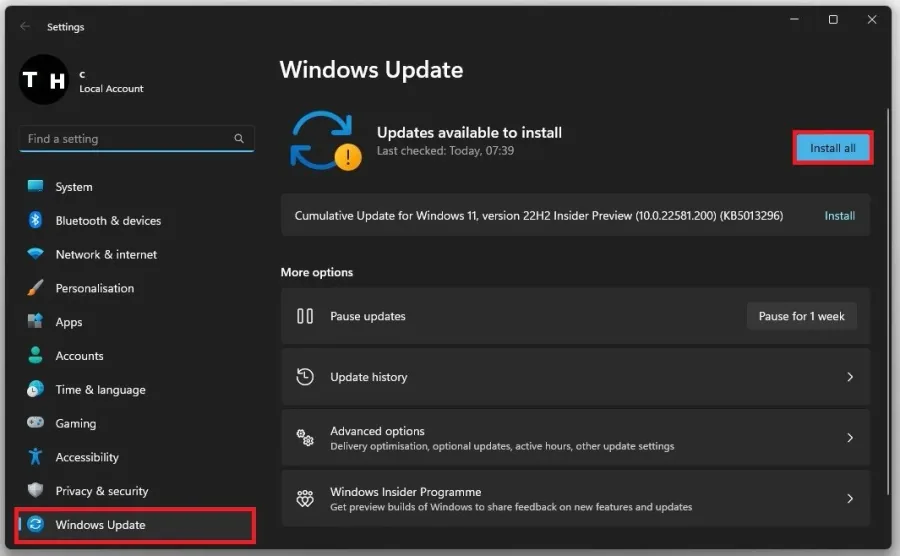 Windows Settings > Windows Update