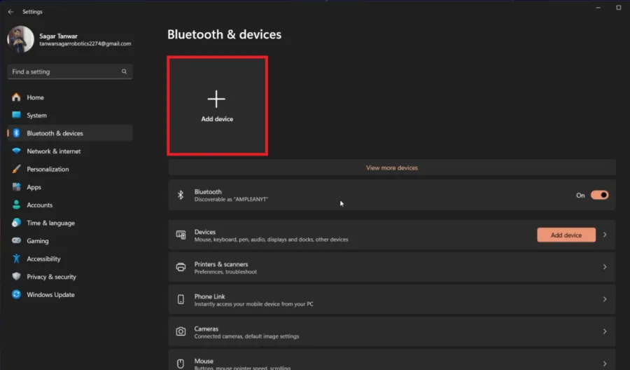 bluetooth settings