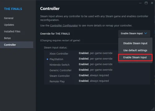 game controller properties