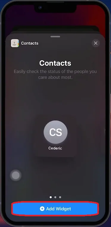 add contacts widget
