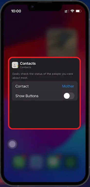 edit contacts widget