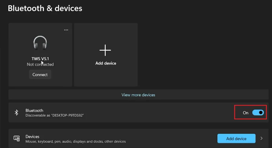 enable bluetooth