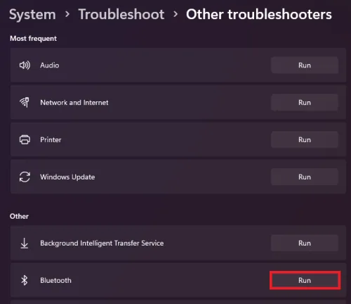 bluetooth troubleshooter