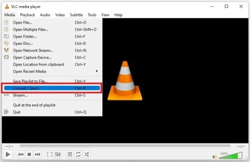 VLC Media Player > Media > Convert/Save