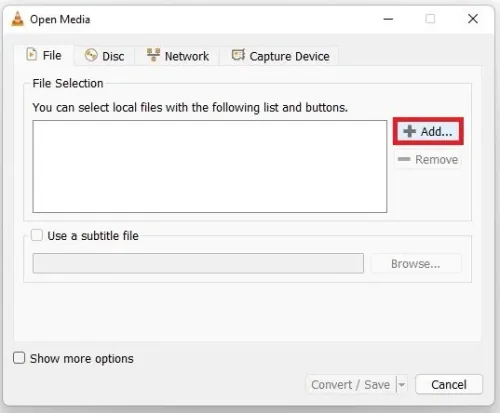 Add a file to convert