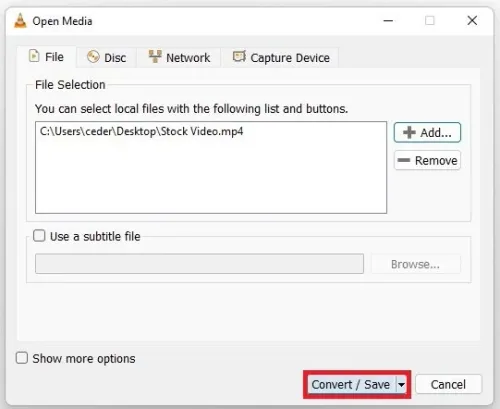 Convert/Save imported file