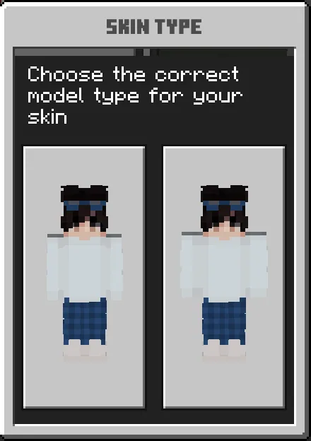change Minecraft skin type