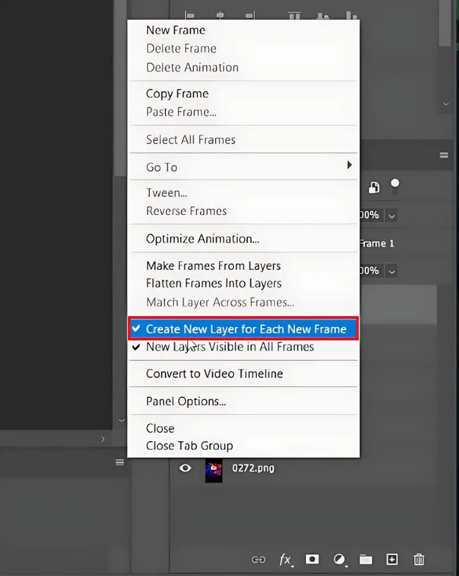 create layer from each frame