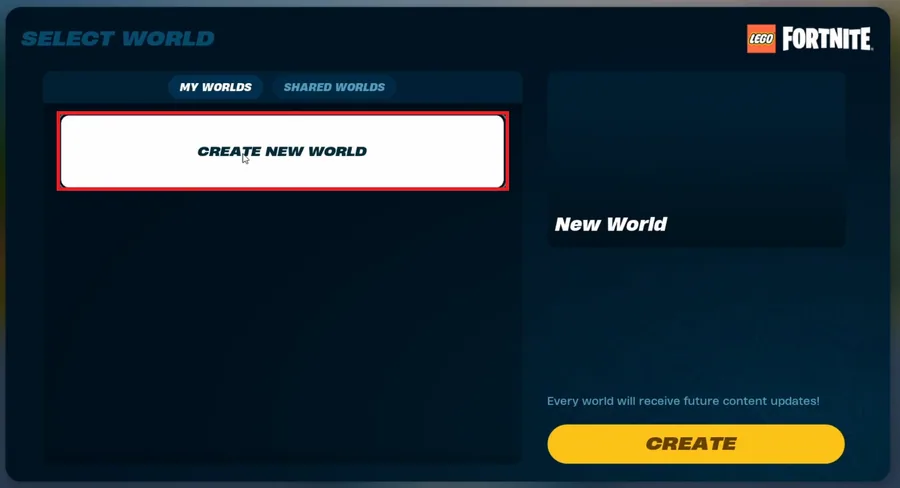 create new world