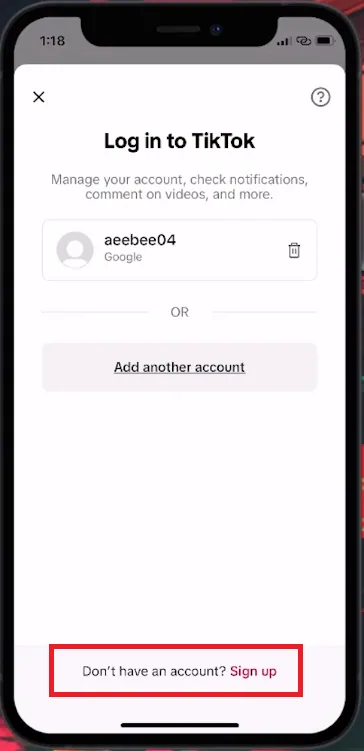 tiktok sign up