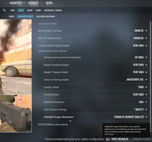 advanced video settings