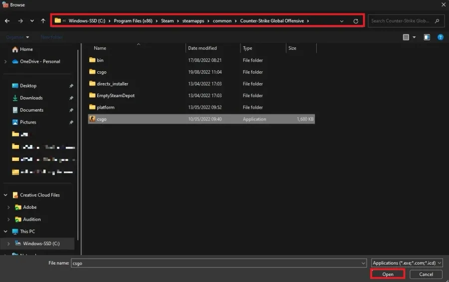 Program Files > Steam > steamapps > common > Counter-Strike Global Offensive