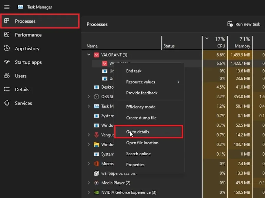 Task Manager > Processes > CultivationTales.exe