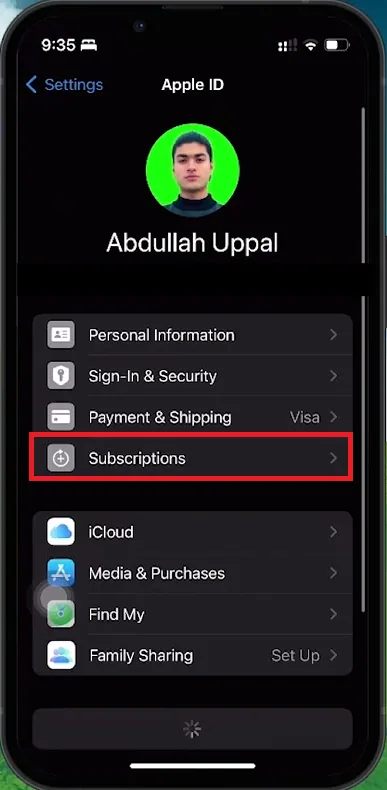 access iphone subscriptions