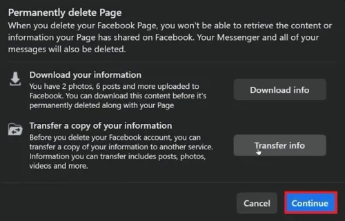 download your information