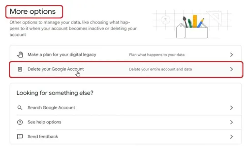 delete your google account