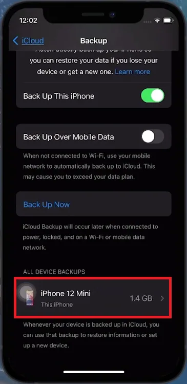 find device backups