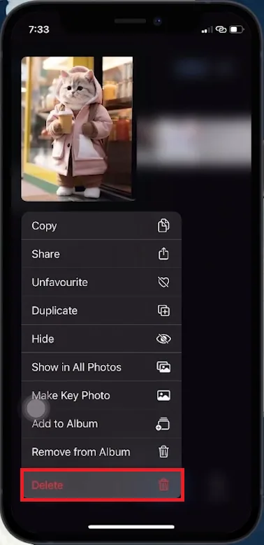 delete photos manually