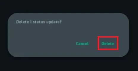 delete whatsapp status update
