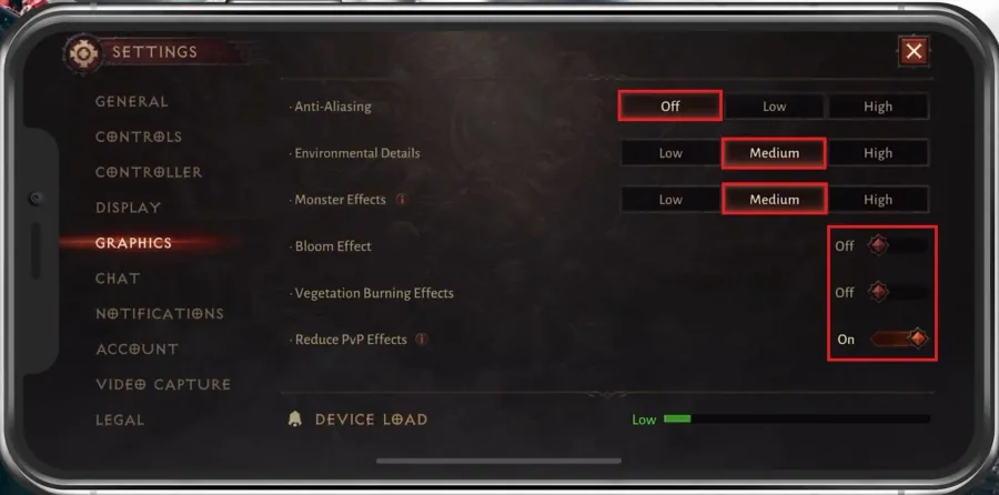 Effects Quality Settings