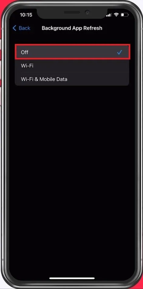 iPhone Settings > General > Background App Refresh
