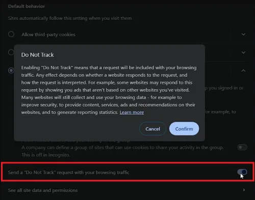 send do not track request