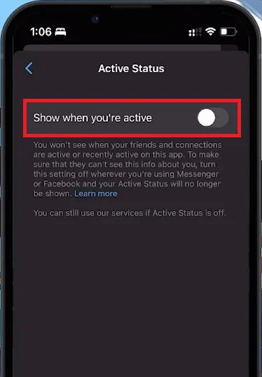 disable active status