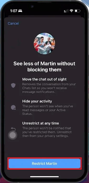restrict chats