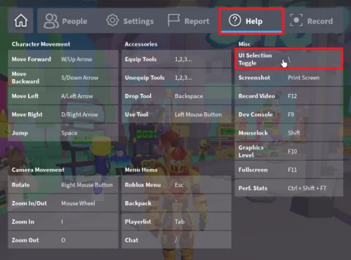 roblox key bindings