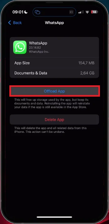 clear whatsapp cache