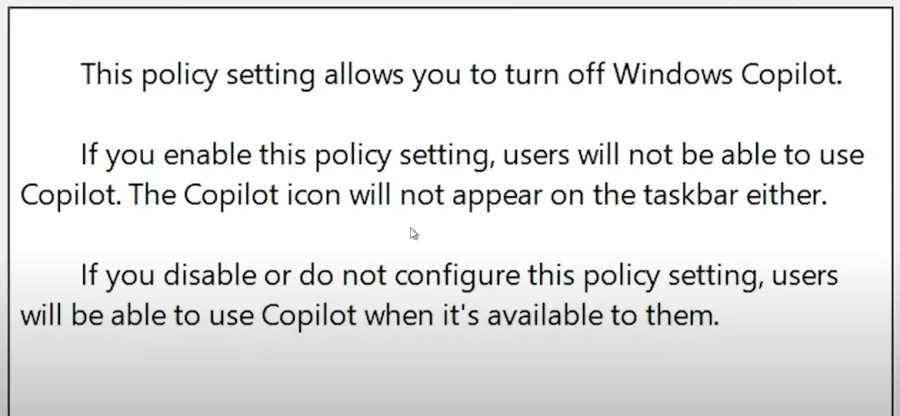 policy settings