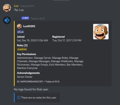 Use the command on your Discord server