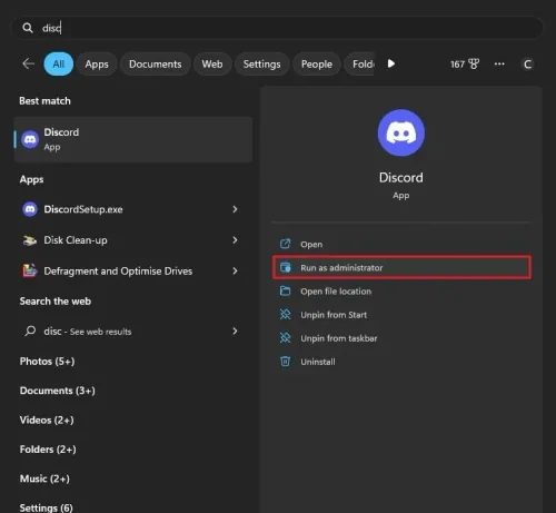 Run Discord as Admin