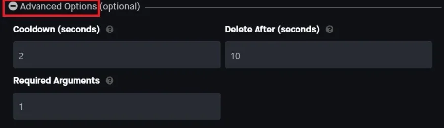 Advanced Options