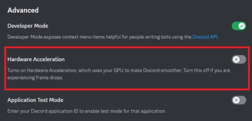 disable hardware acceleration