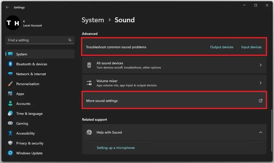 System Settings > Sound > Troubleshoot common sound problems for audio input device