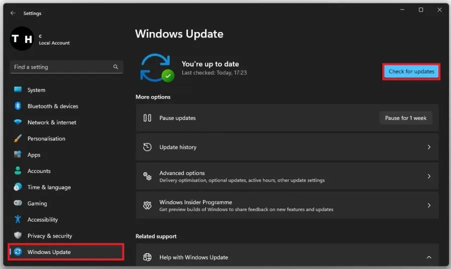 Windows Settings > Windows Update