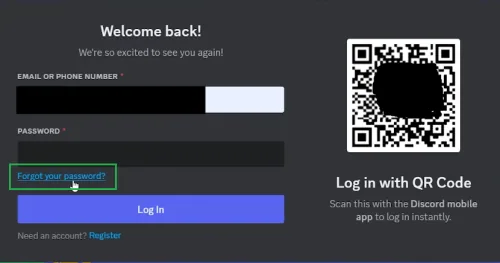 click forgot password
