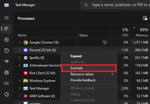 end discord task