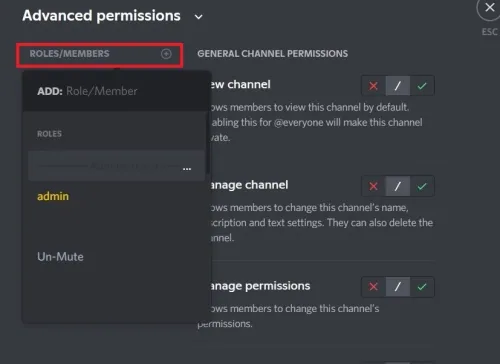 Allow server roles to message in the Discord text channel