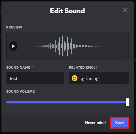 edit the Soundboard sound