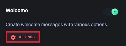 Under Modules, ensure the Welcome module is enabled and then navigate to its sett…